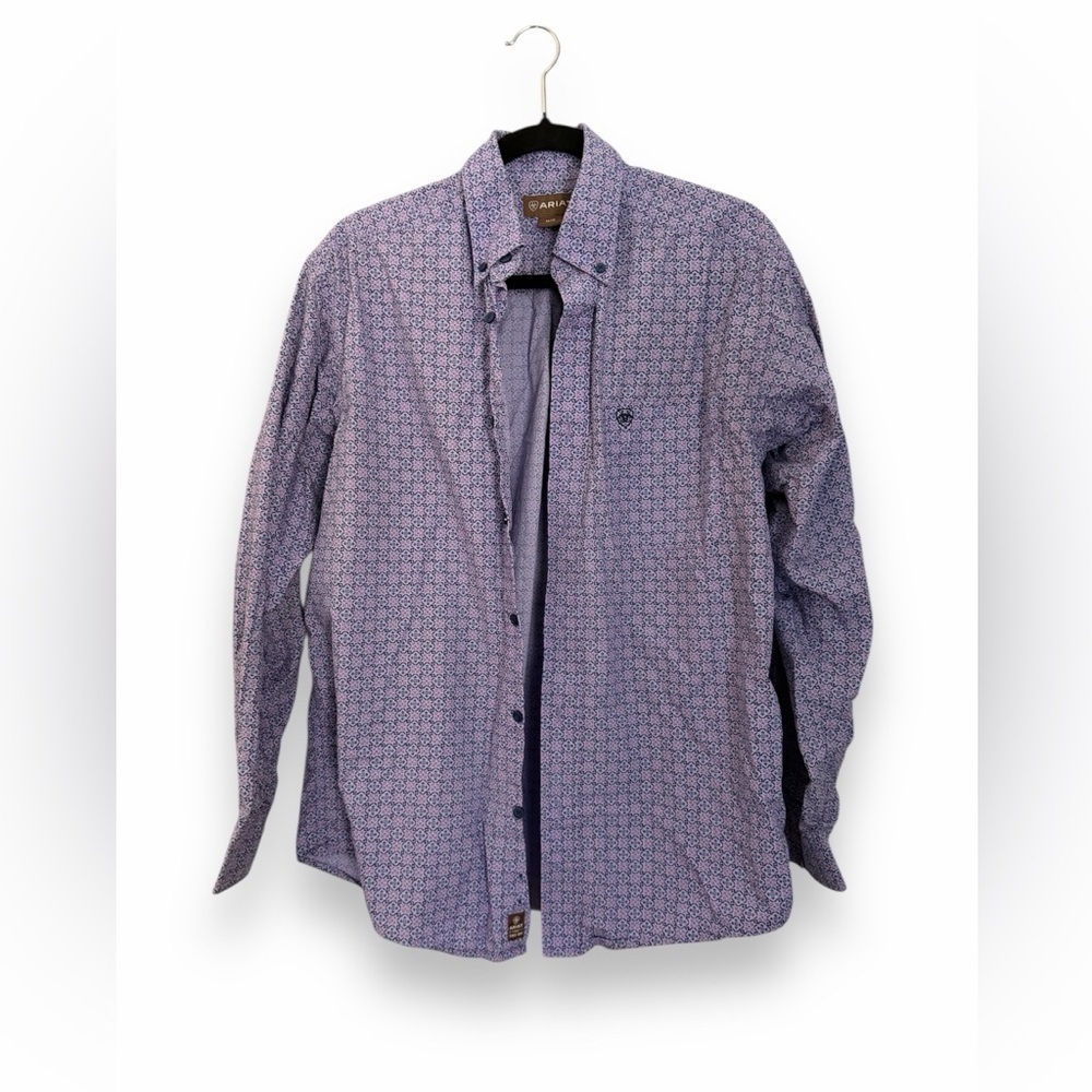 Ariat Men's Lavender Geometric Button Down Shirt